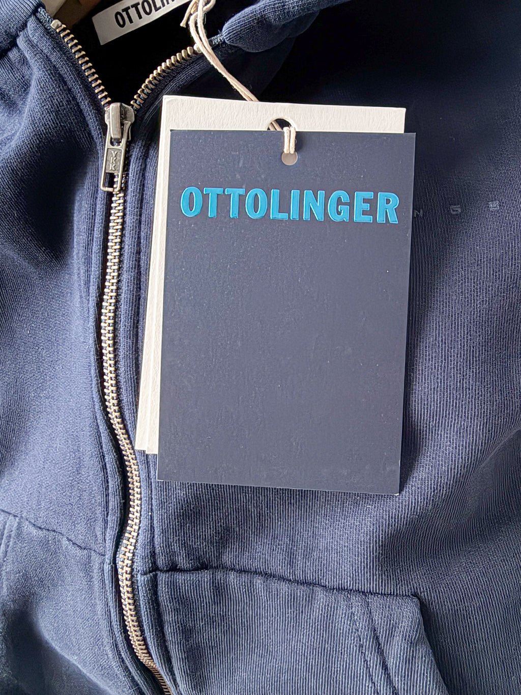 Ottolinger Navy Blue Fitted Zip Hoodie