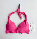 Pain De Sucre Hot Pink Halterneck Tie Bikini Top in Diva