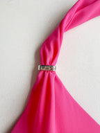 Pain De Sucre Hot Pink Halterneck Tie Bikini Top in Diva