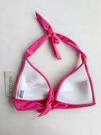 Pain De Sucre Hot Pink Halterneck Tie Bikini Top in Diva
