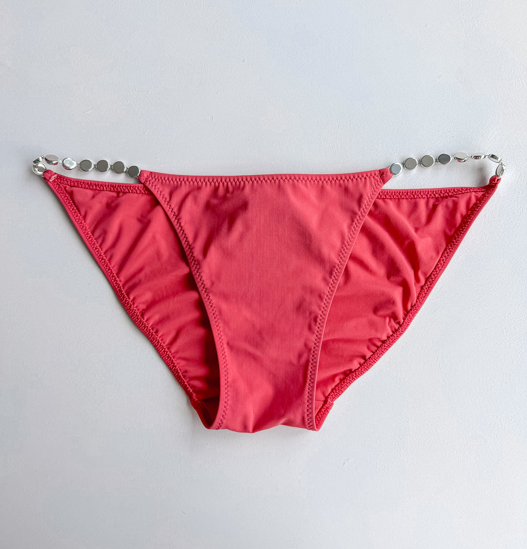 Pain De Sucre Blush Pink Chain Sides Bikini Bottom in Ciron