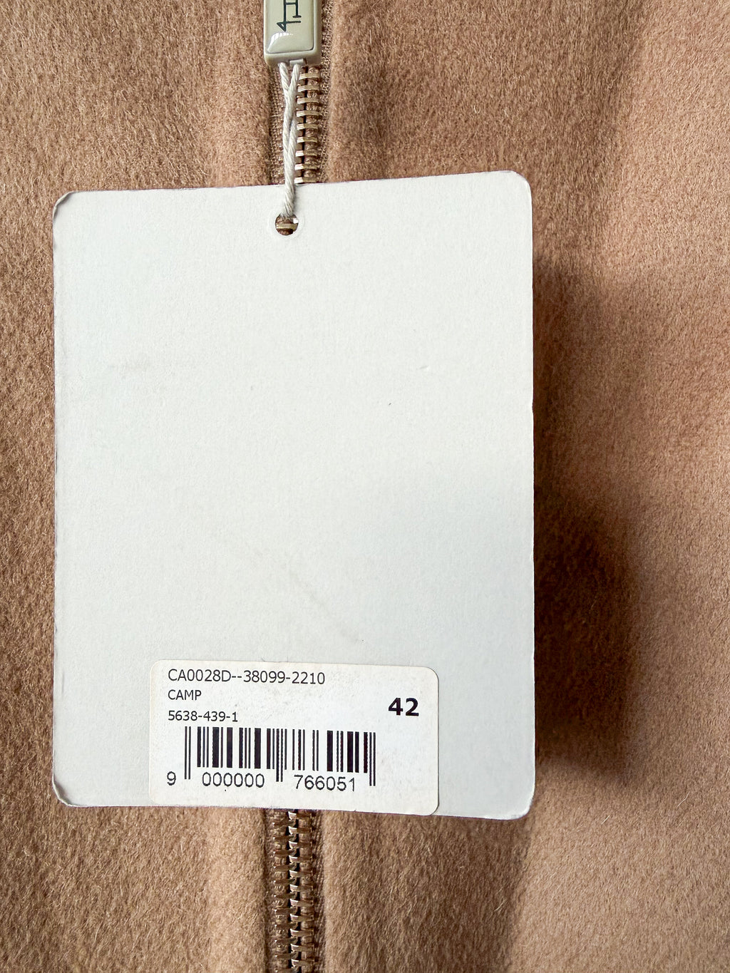 Herno Caramel Wool Zip-Up Coat