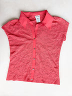 Pain De Sucre Blush Pink Lace Button Blouse Top in Giny