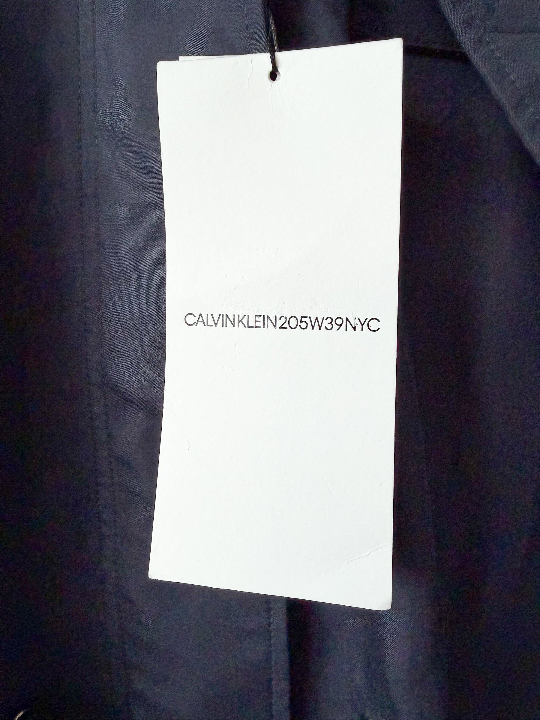 Calvin Klein 205W39NYC Raf Simons Shearling Trim Hooded Navy Parka Coat