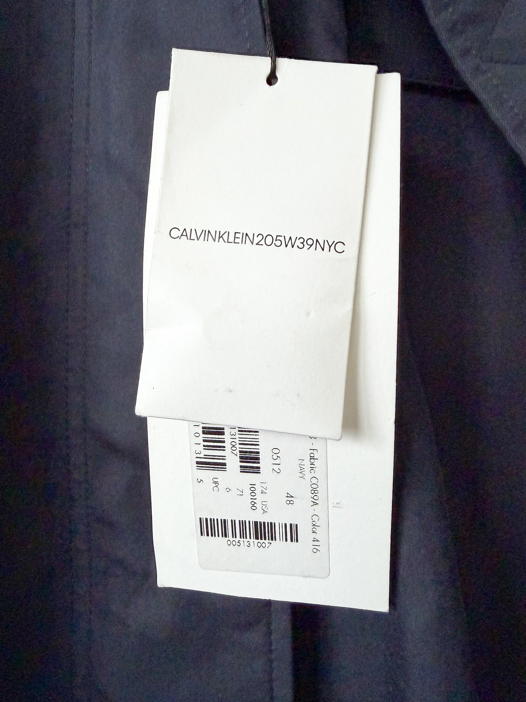 Calvin Klein 205W39NYC Raf Simons Shearling Trim Hooded Navy Parka Coat