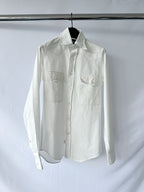 Drake's White Western Double Pocket Shirt