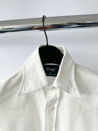 Drake's White Western Double Pocket Shirt