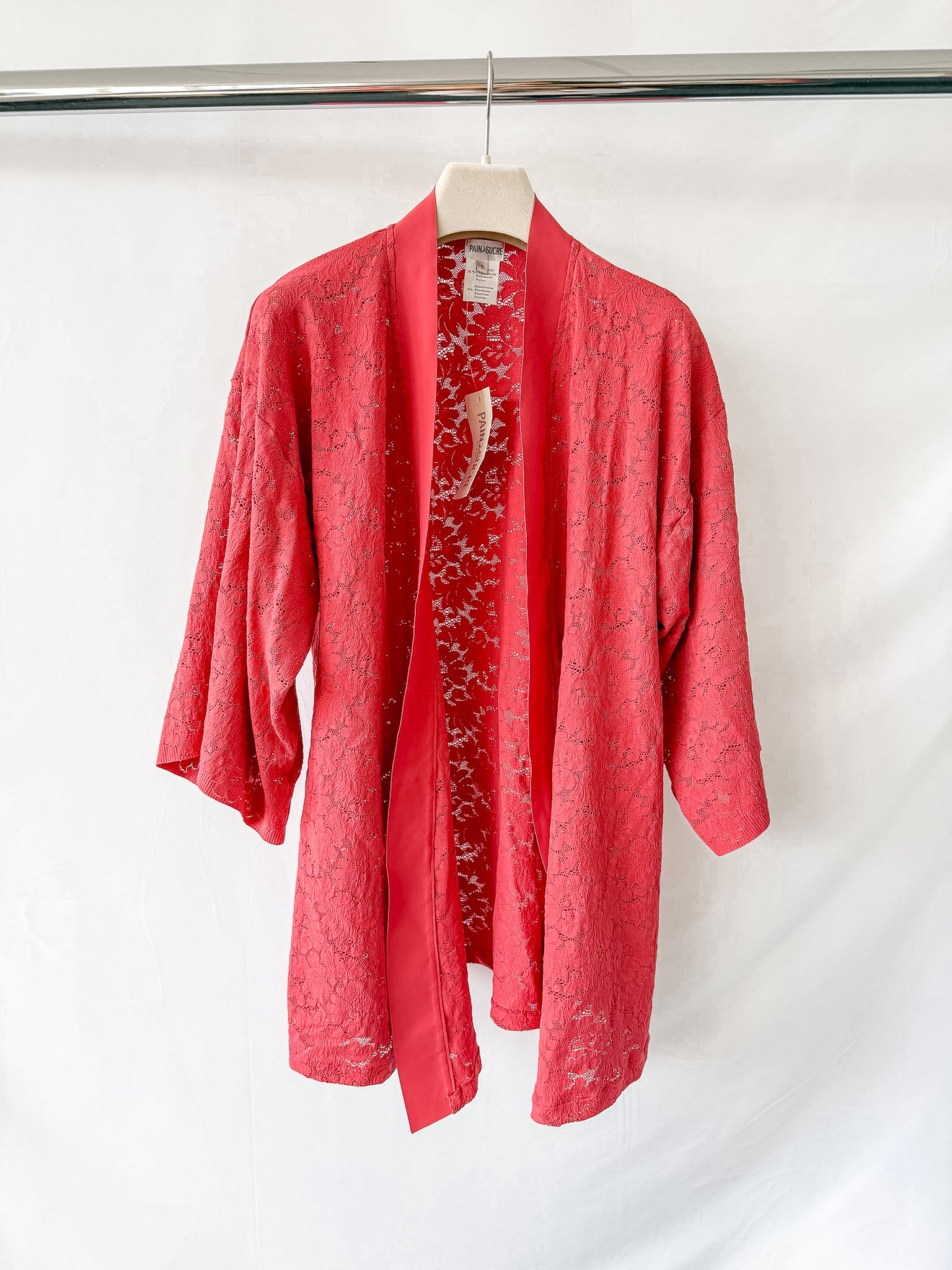 Pain De Sucre Blush Pink Lace Coverup Beach Robe Cardigan in Kyo