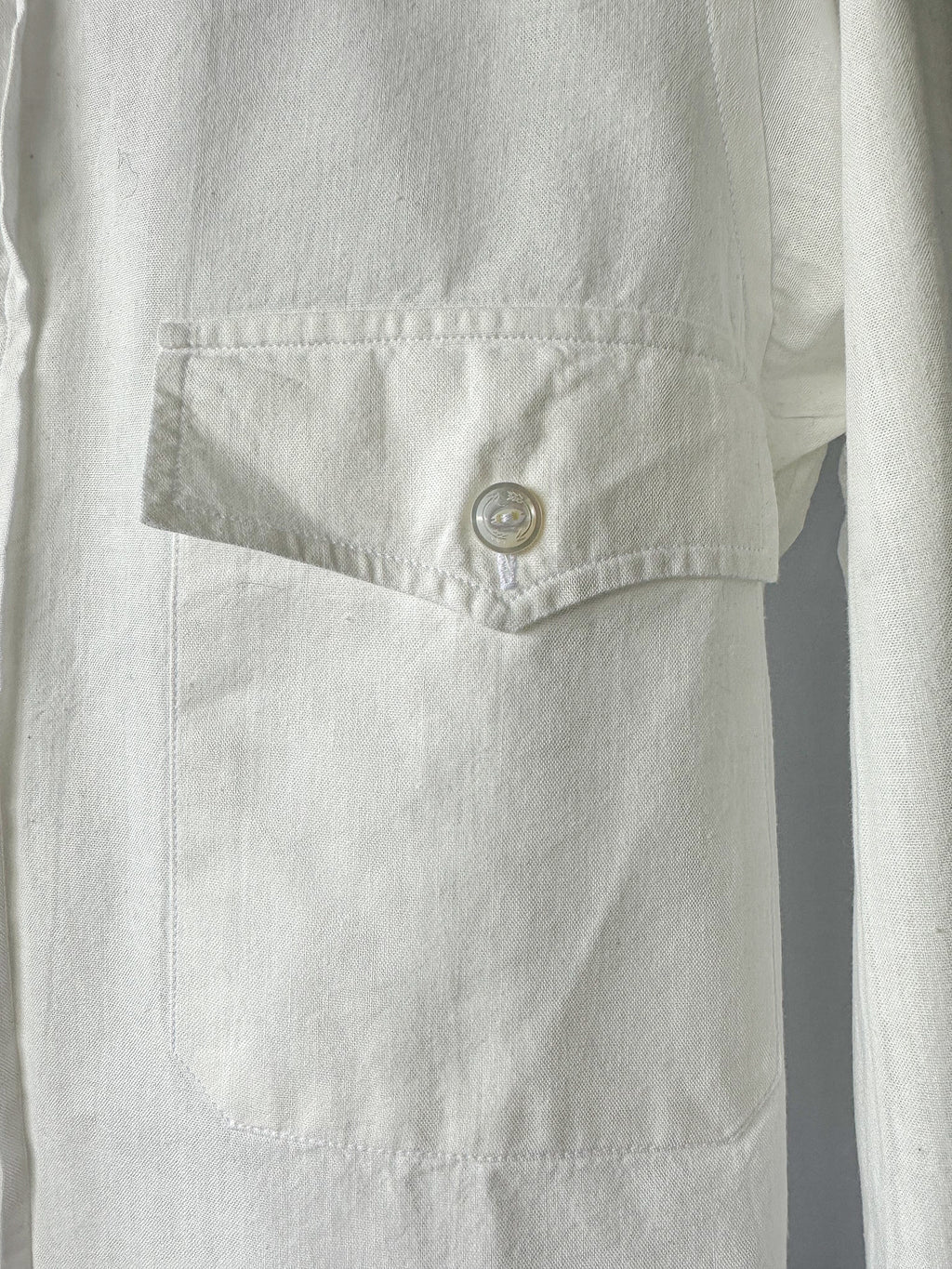 Drake's White Western Double Pocket Shirt