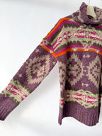 Polo Ralph Lauren Apres Ski Aztec Navajo Indian Wool Turtleneck Sweater Jumper