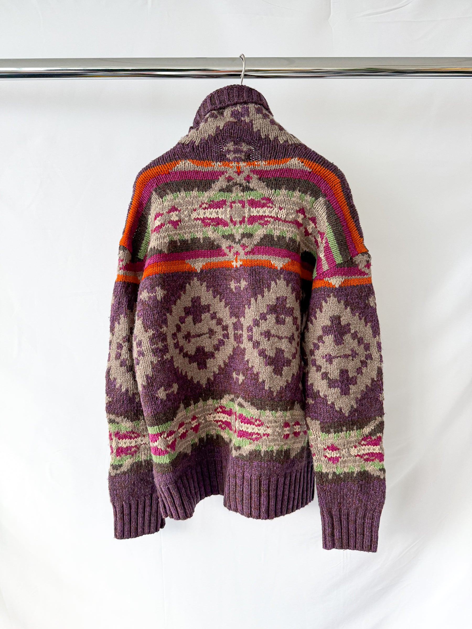 Polo Ralph Lauren Apres Ski Aztec Navajo Indian Wool Turtleneck Sweater Jumper
