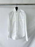 Drake's White Double Pocket Shirt Cotton Poplin