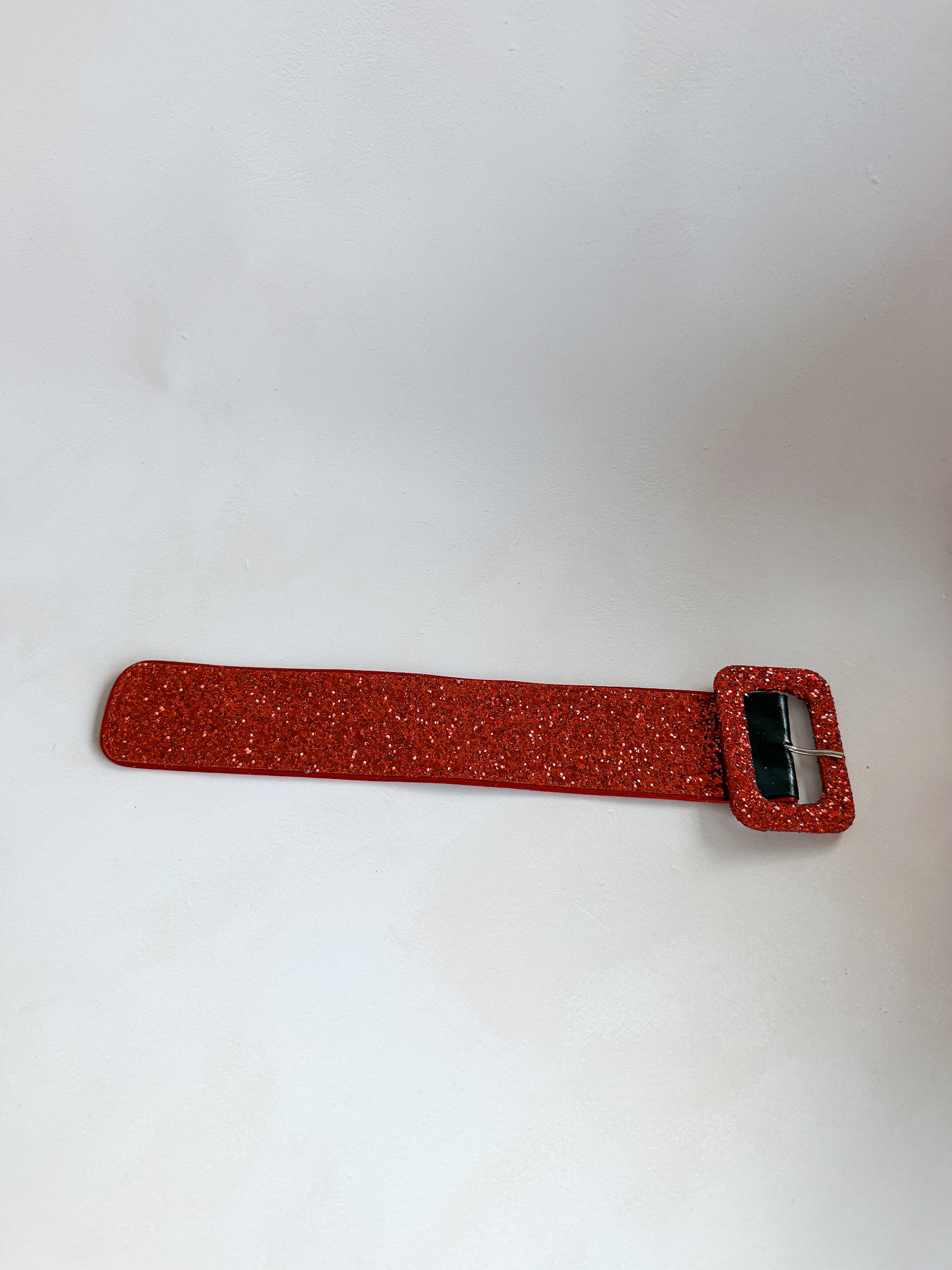 The Attico Red Glitter Embellished Ankle Strap Cuff