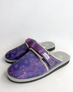 Suicoke Zavo Cab Purple Paisley Slip On Strap Mule Sandals NO BOX