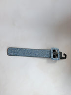 The Attico Blue Glitter Embellished Ankle Cuff Strap