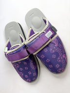 Suicoke Zavo Cab Purple Paisley Slip On Strap Mule Sandals NO BOX