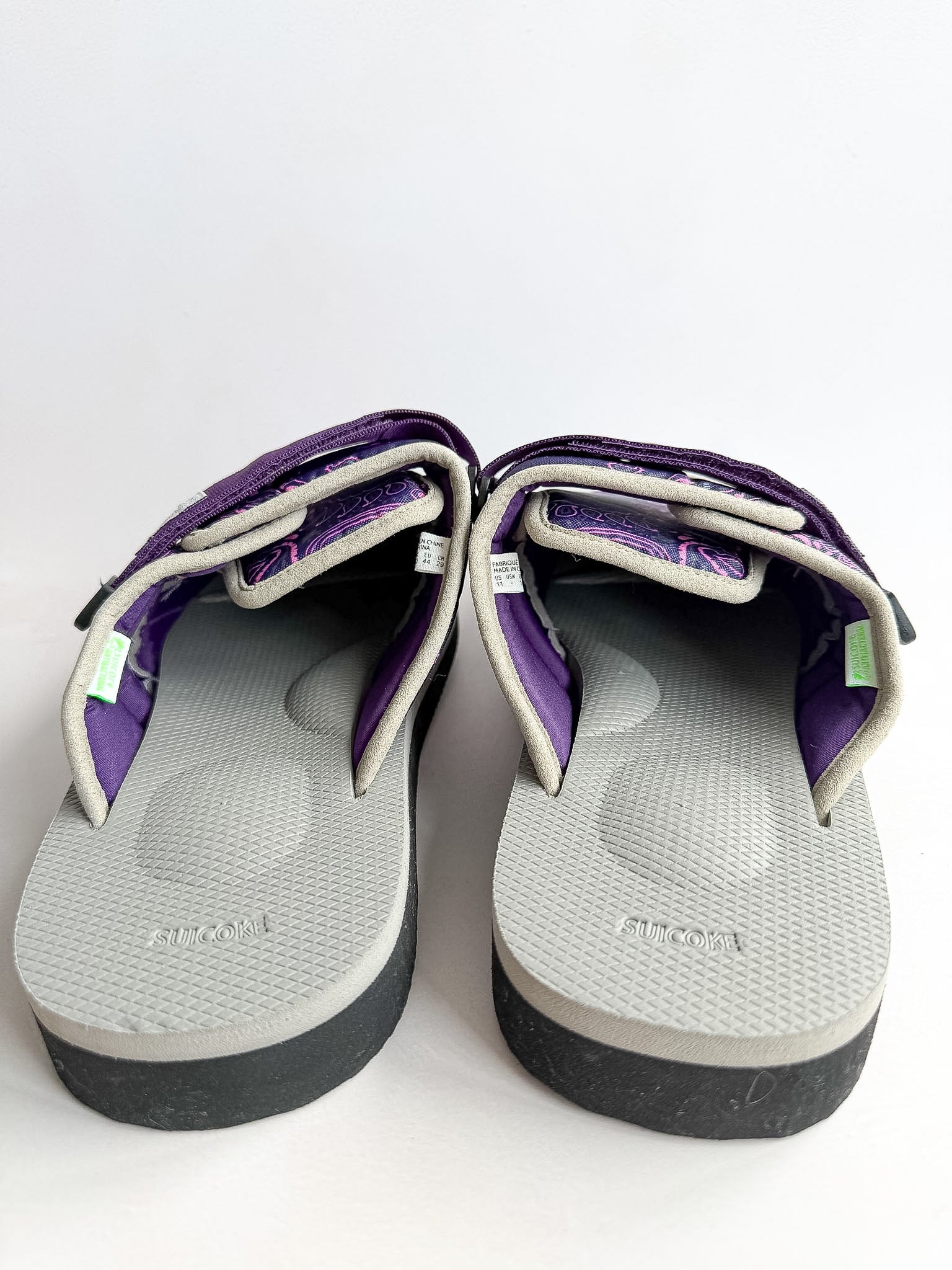 Suicoke Zavo Cab Purple Paisley Slip On Strap Mule Sandals NO BOX