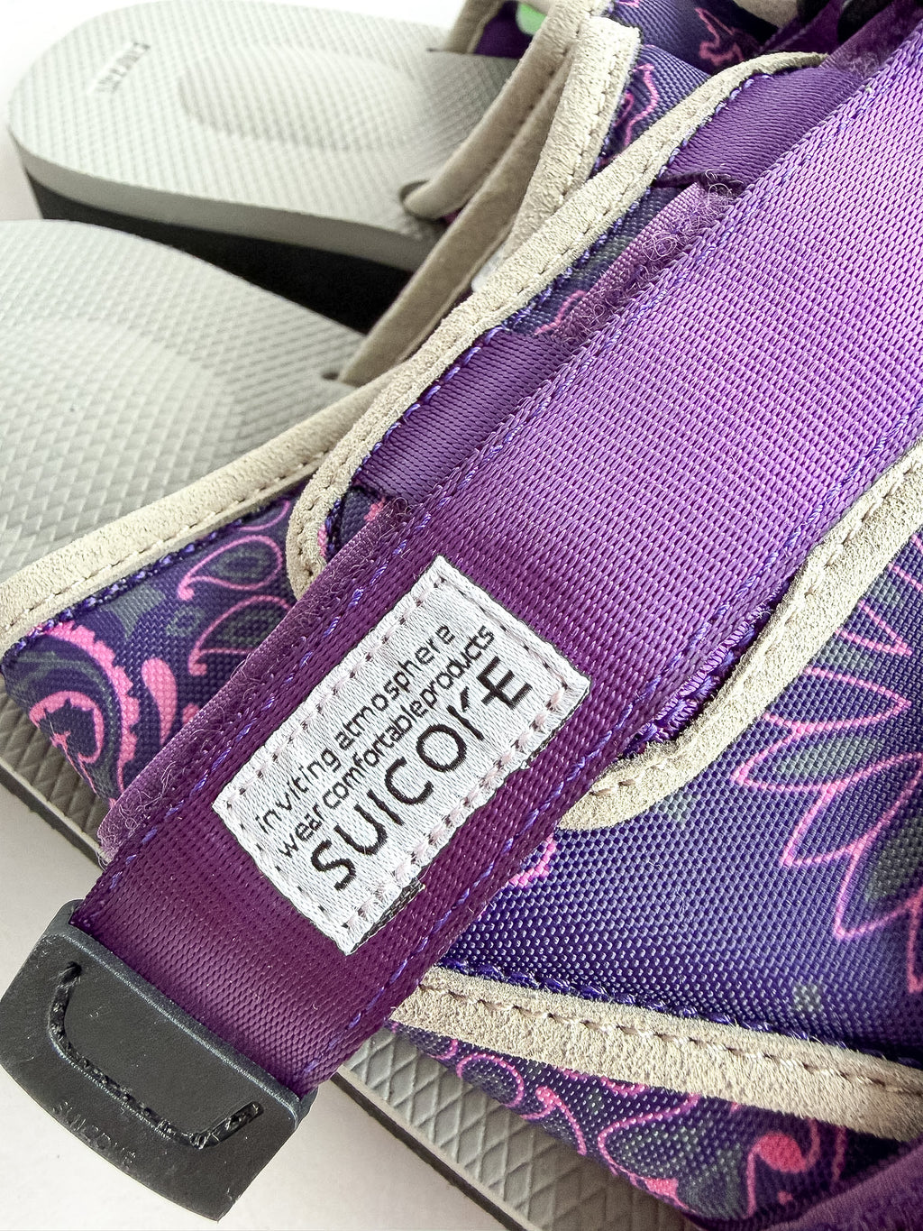 Suicoke Moto Cab Purple Paisley Sandals Sliders NO BOX