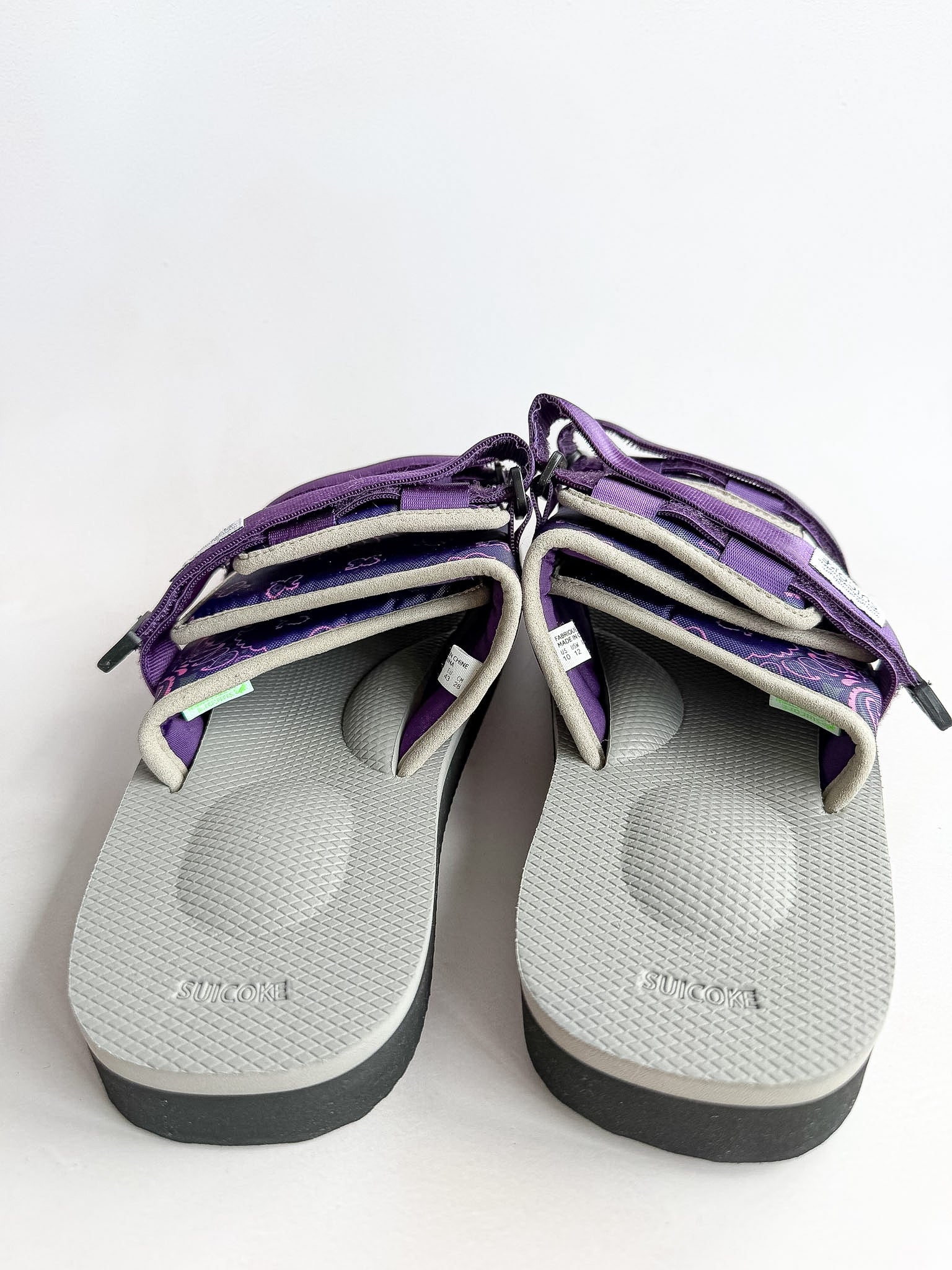Suicoke Moto Cab Purple Paisley Sandals Sliders NO BOX