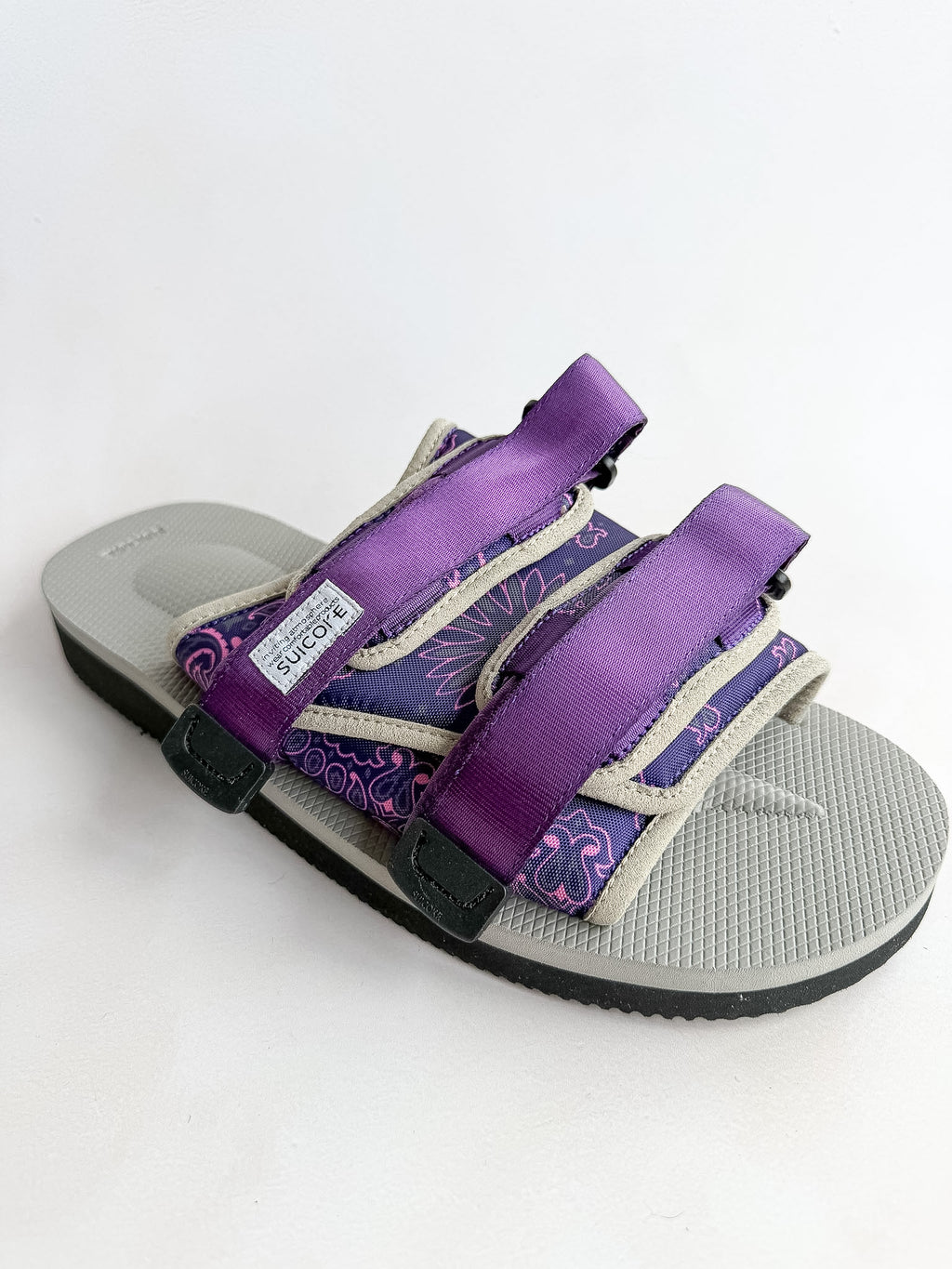 Suicoke Moto Cab Purple Paisley Sandals Sliders NO BOX