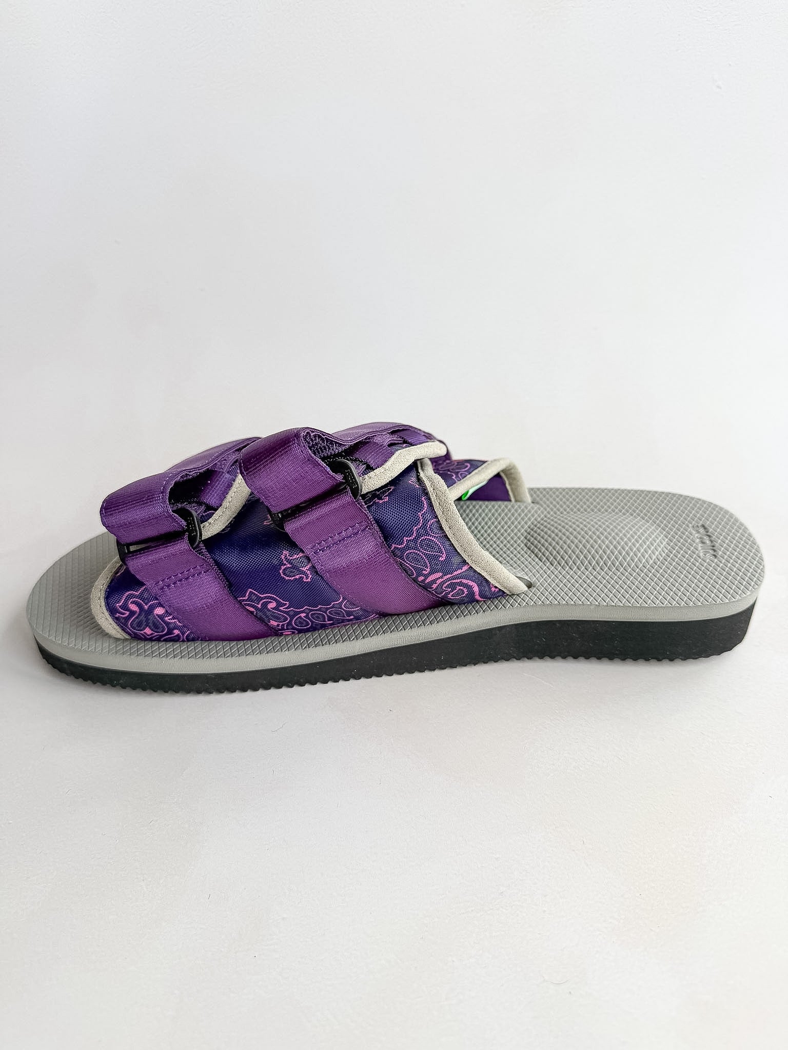 Suicoke Moto Cab Purple Paisley Sandals Sliders