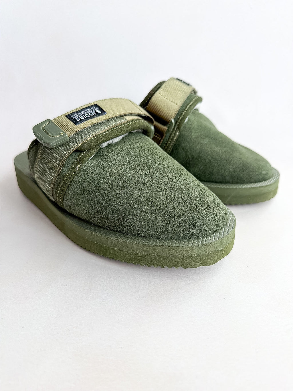 Suicoke Women's Green Zavo Shearling Slippers Sliders NO BOX