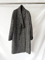 Calvin Klein Boucle Wool Blend Black Coat