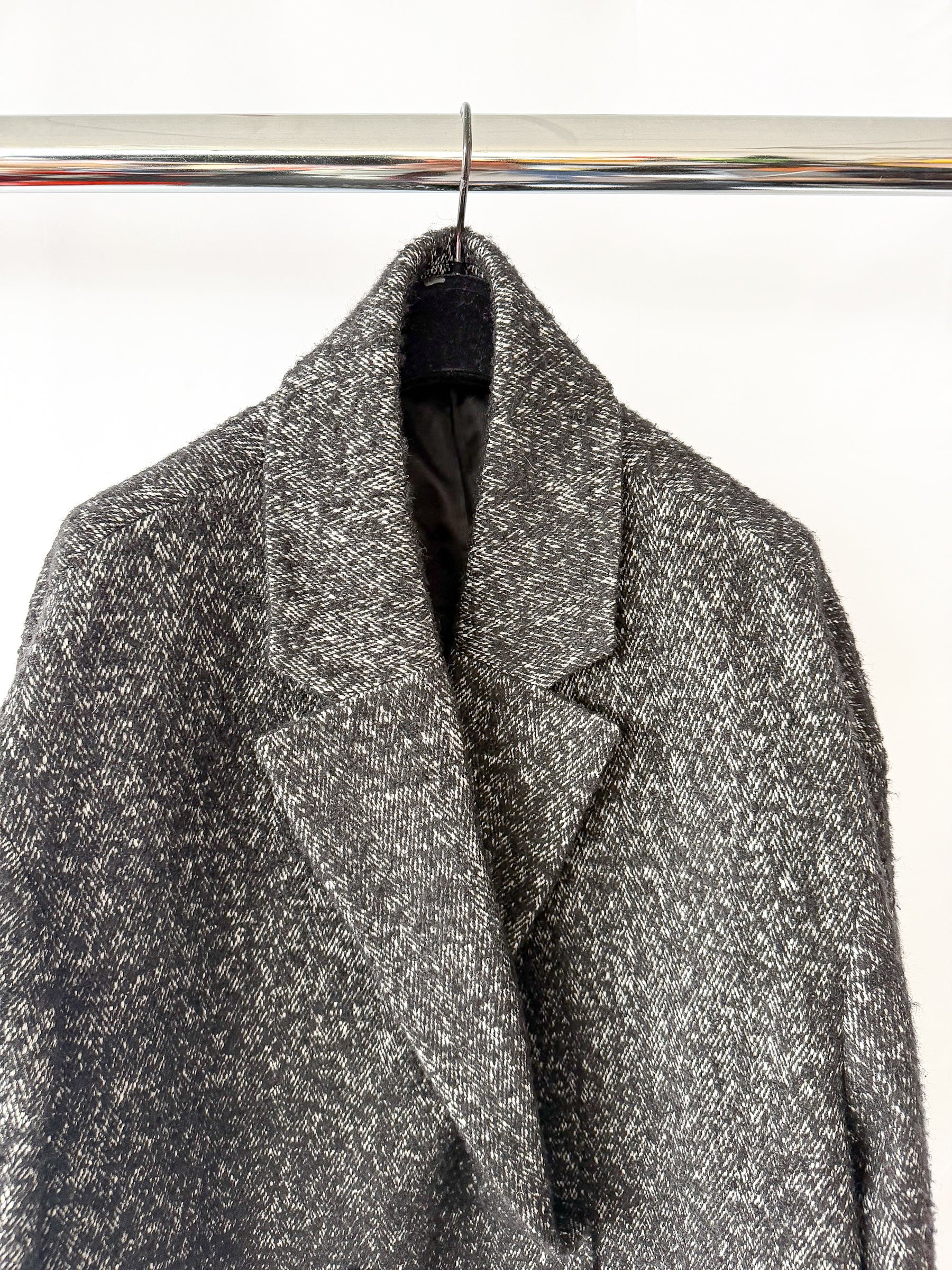 Calvin Klein Boucle Wool Blend Black Coat