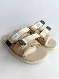 Suicoke Moto Cab Beige Shearling Sandals Sliders NO BOX