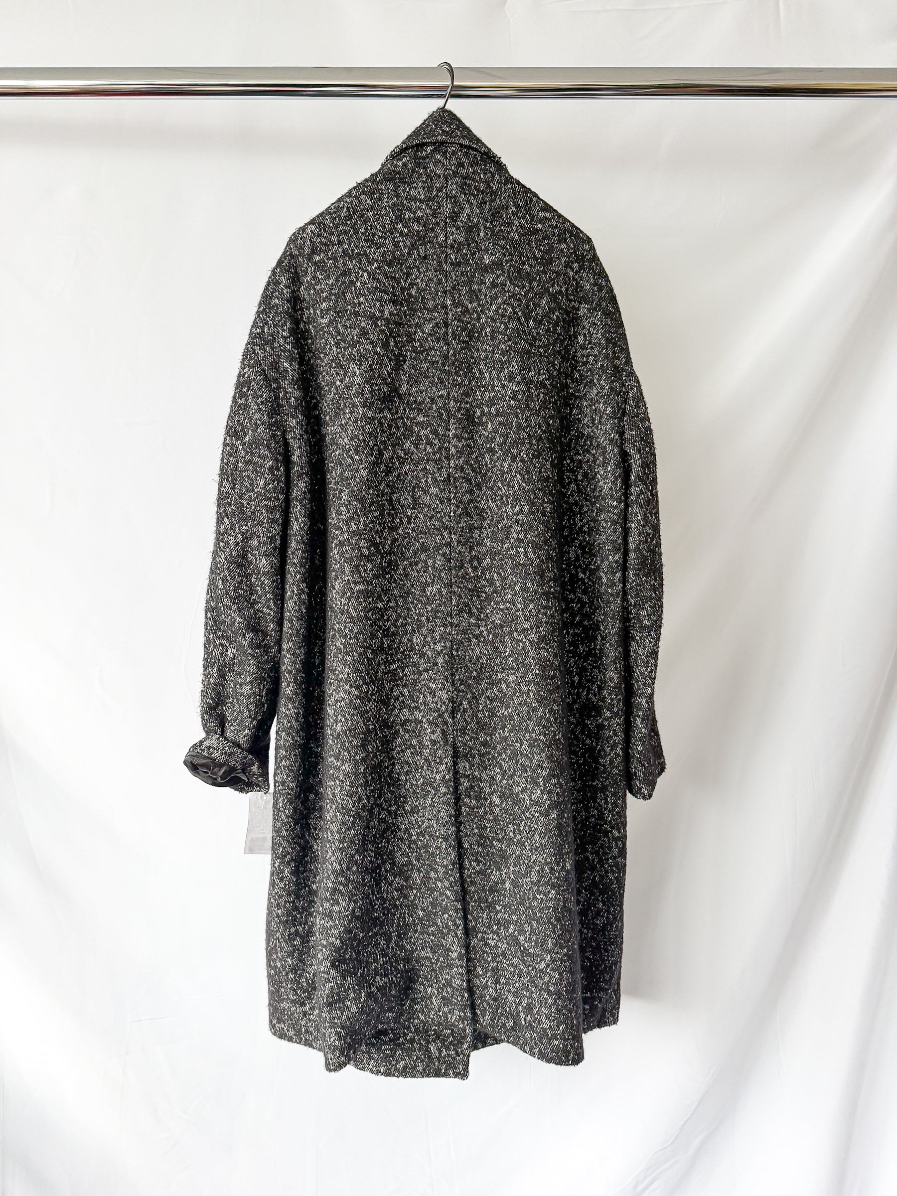 Calvin Klein Boucle Wool Blend Black Coat