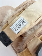 Suicoke Moto Cab Beige Shearling Sandals Sliders NO BOX