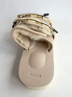 Suicoke Moto Cab Beige Shearling Sandals Sliders NO BOX