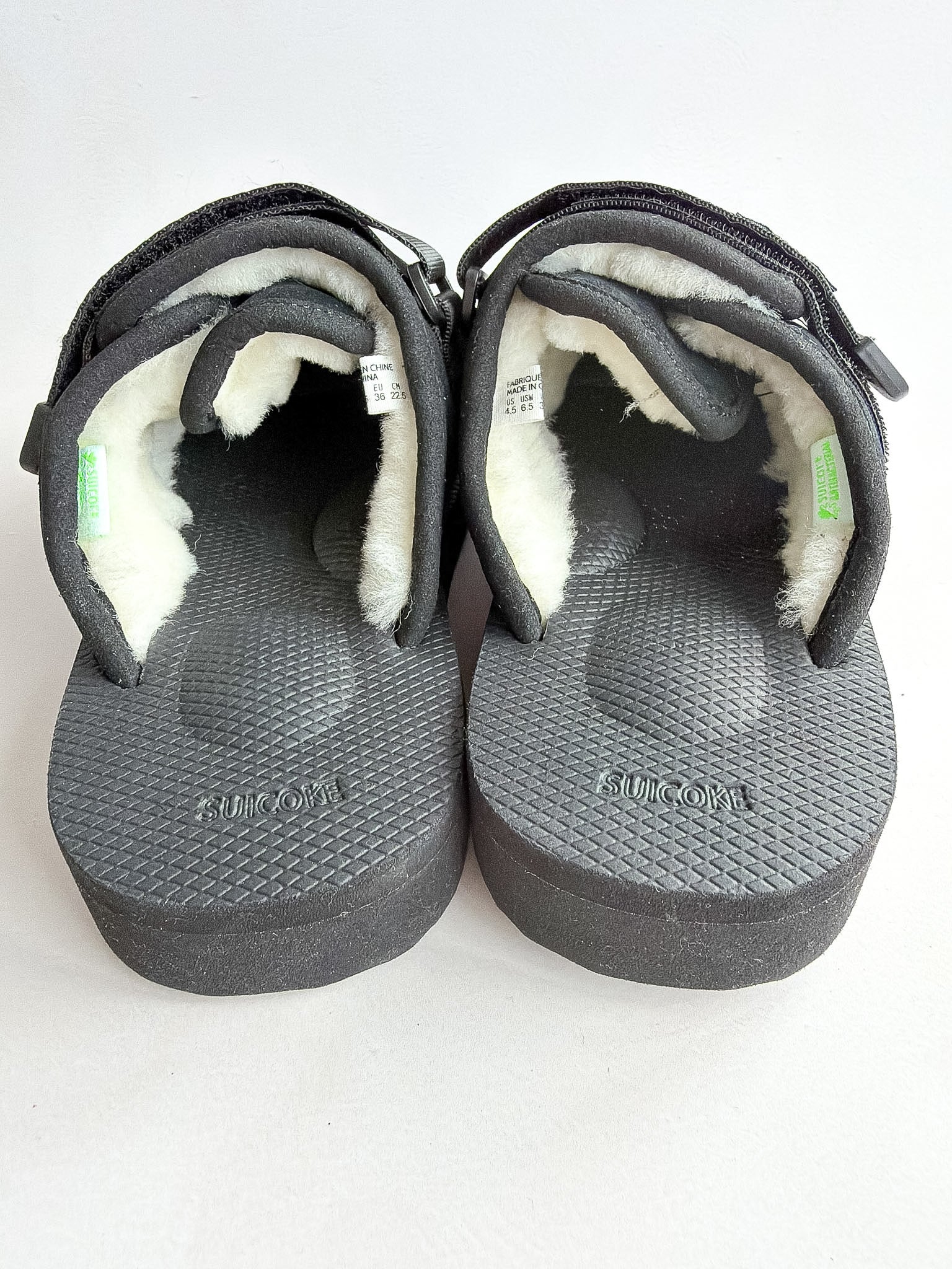 Suicoke Women's Black Zavo Shearling Slippers Sliders NO BOX