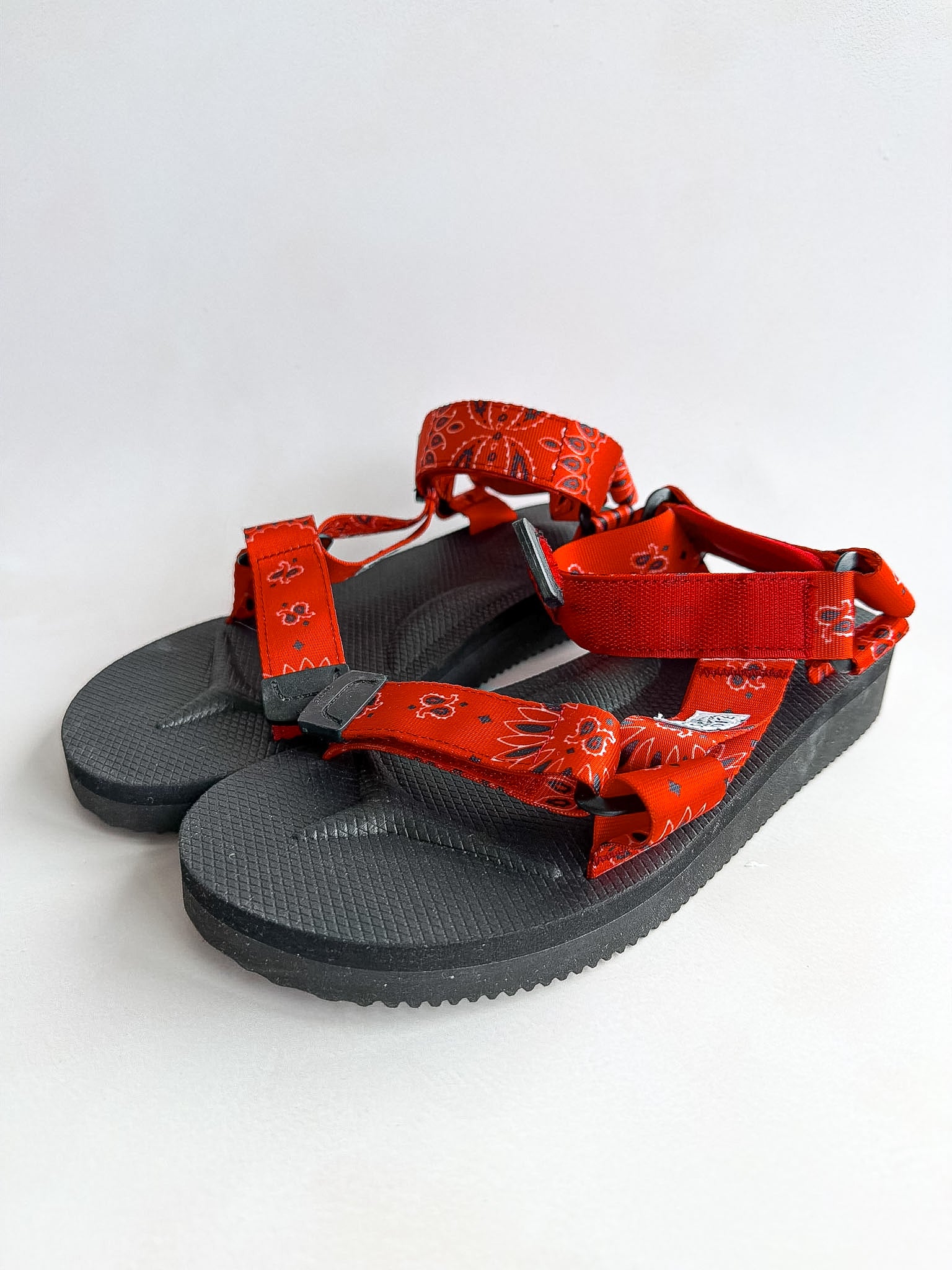 Suicoke Red Black Paisley Sandals NO BOX