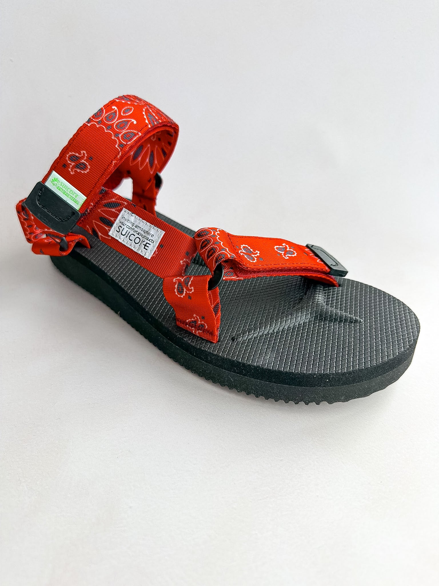 Suicoke Red Black Paisley Sandals NO BOX