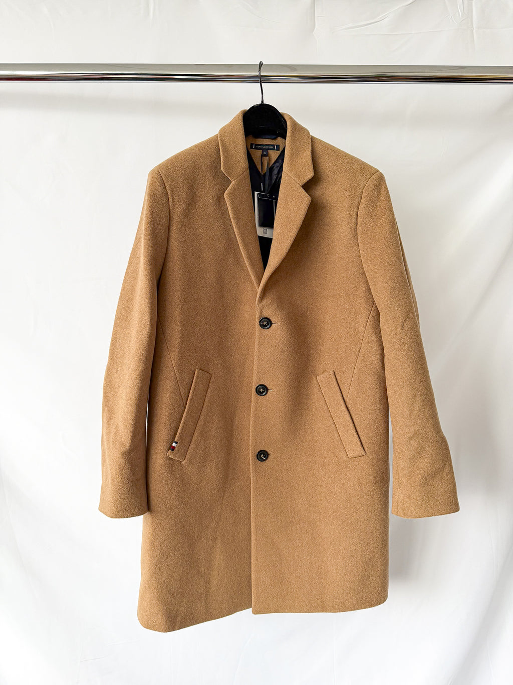 Tommy Hilfiger Camel Brown Wool Blend Coat