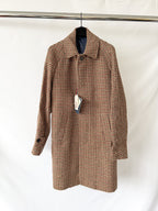 Douglas Hayward Raglan Sleeve Harris Tweed Houndstooth Print Coat