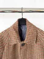 Douglas Hayward Raglan Sleeve Harris Tweed Houndstooth Print Coat