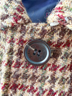 Douglas Hayward Raglan Sleeve Harris Tweed Houndstooth Print Coat