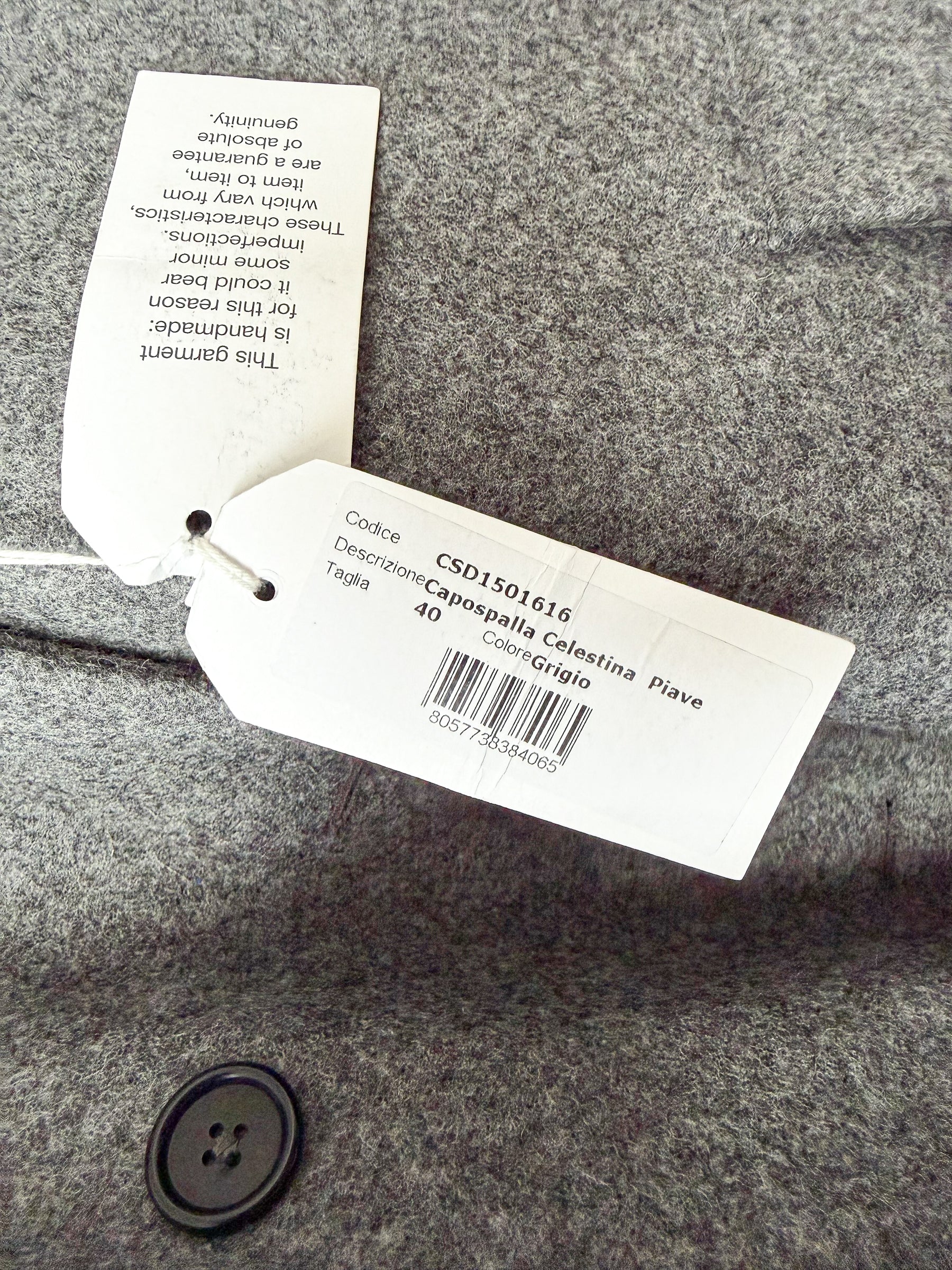 Barena Grey Double Breasted Gazabin Granelo Coat