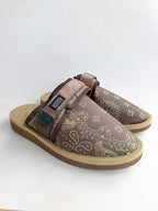 Suicoke Zavo Cab Brown Paisley Slip On Strap Mule Sandals