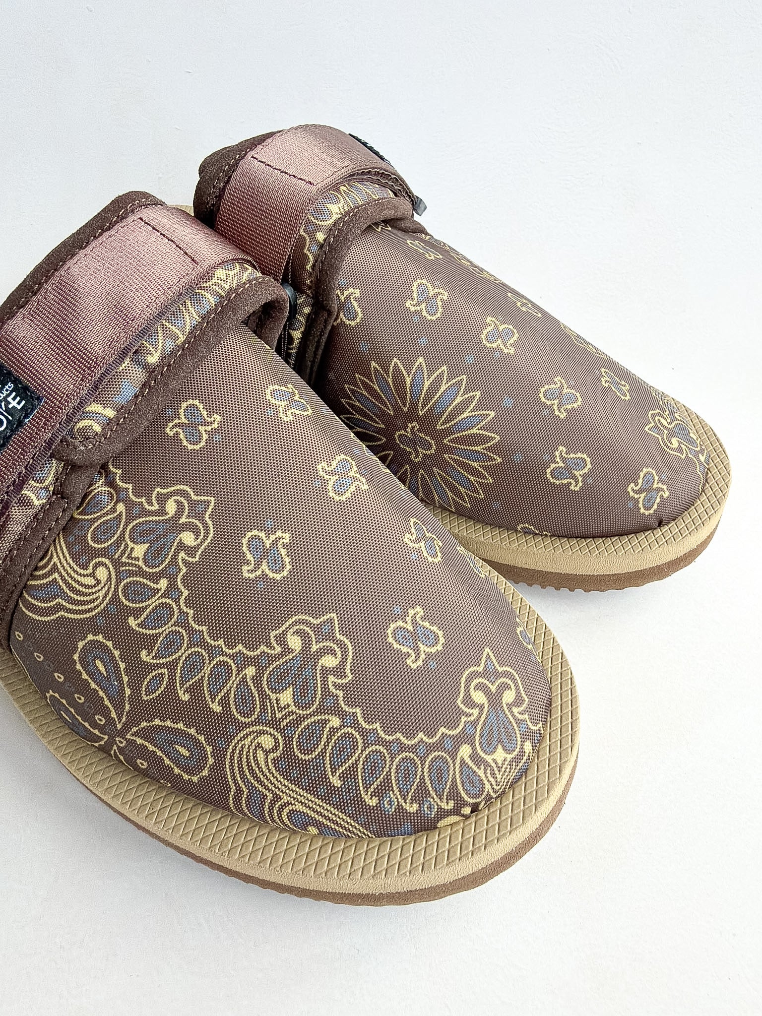 Suicoke Zavo Cab Brown Paisley Slip On Strap Mule Sandals