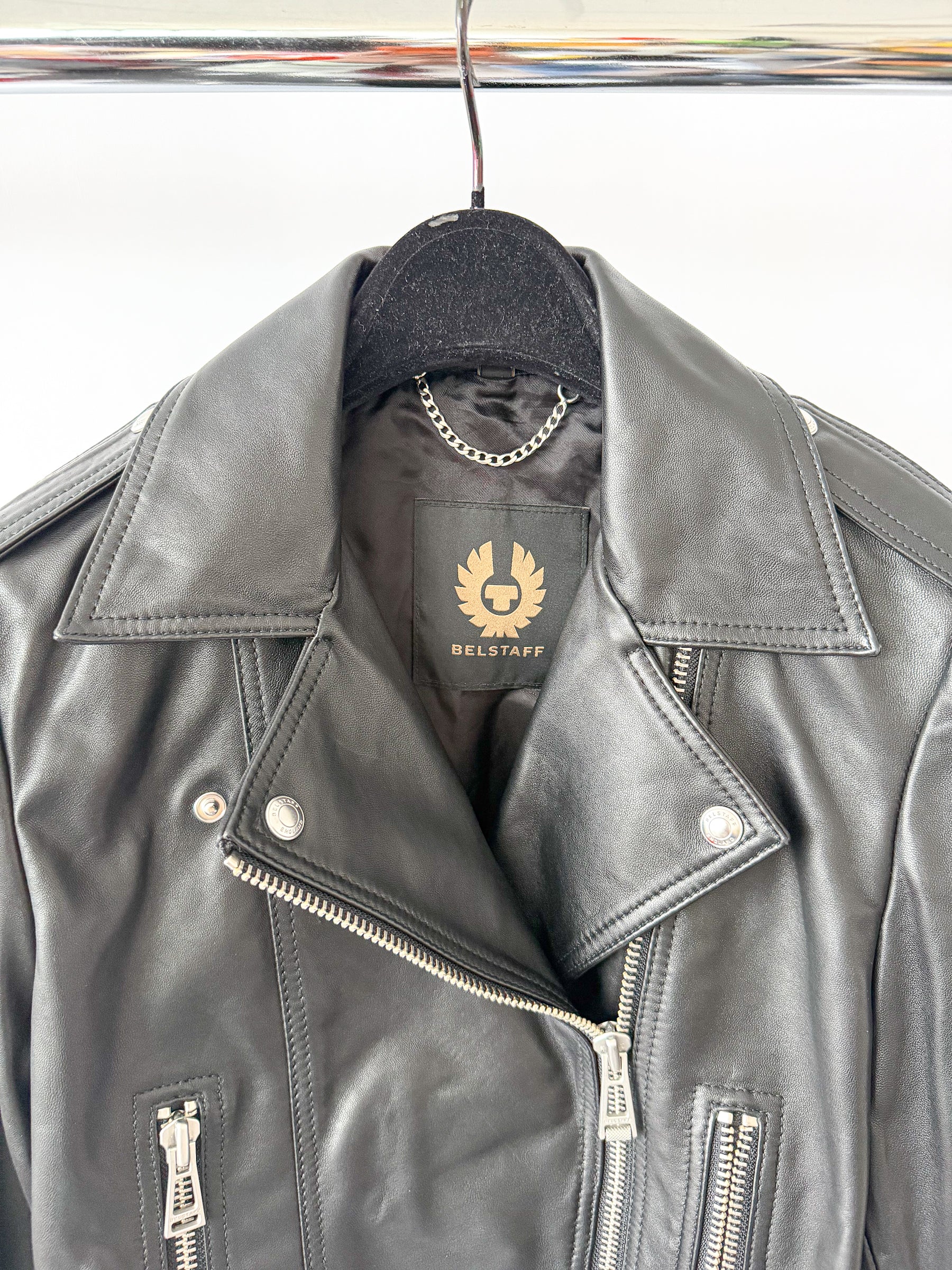 Belstaff Black Leather Marianne Biker Jacket