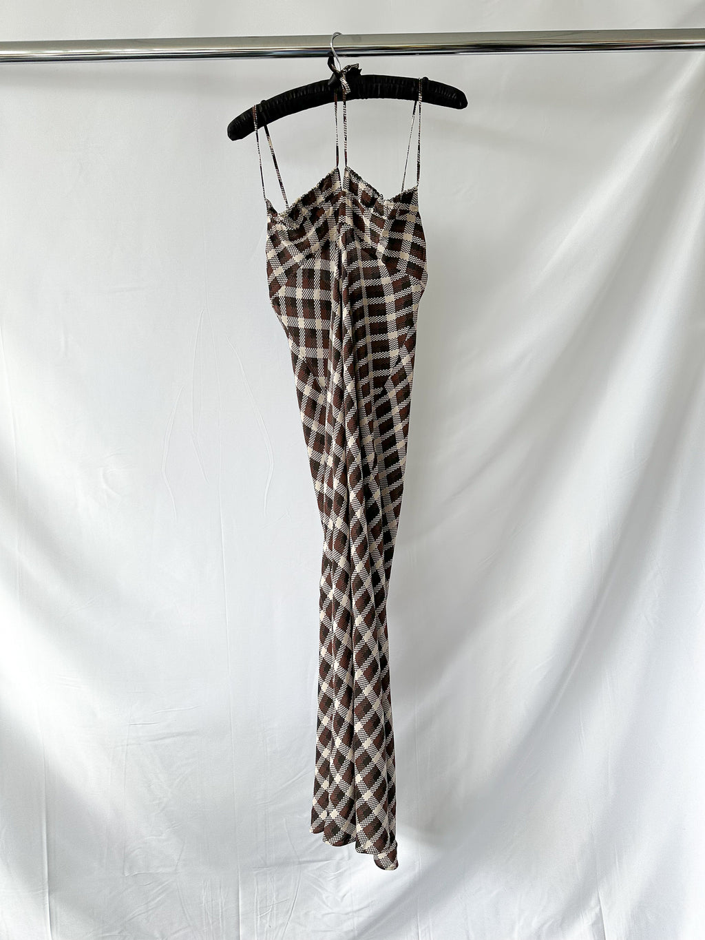 Bec + Bridge Chiara Tie Basket Weave Check Midi Dress