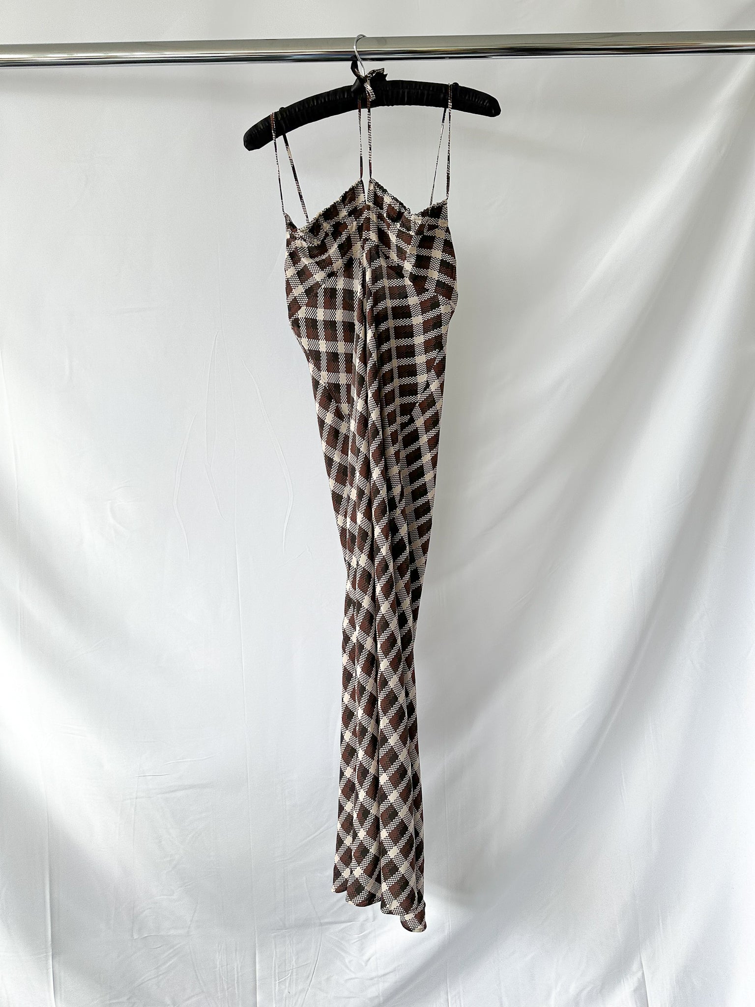 Bec + Bridge Chiara Tie Basket Weave Check Midi Dress