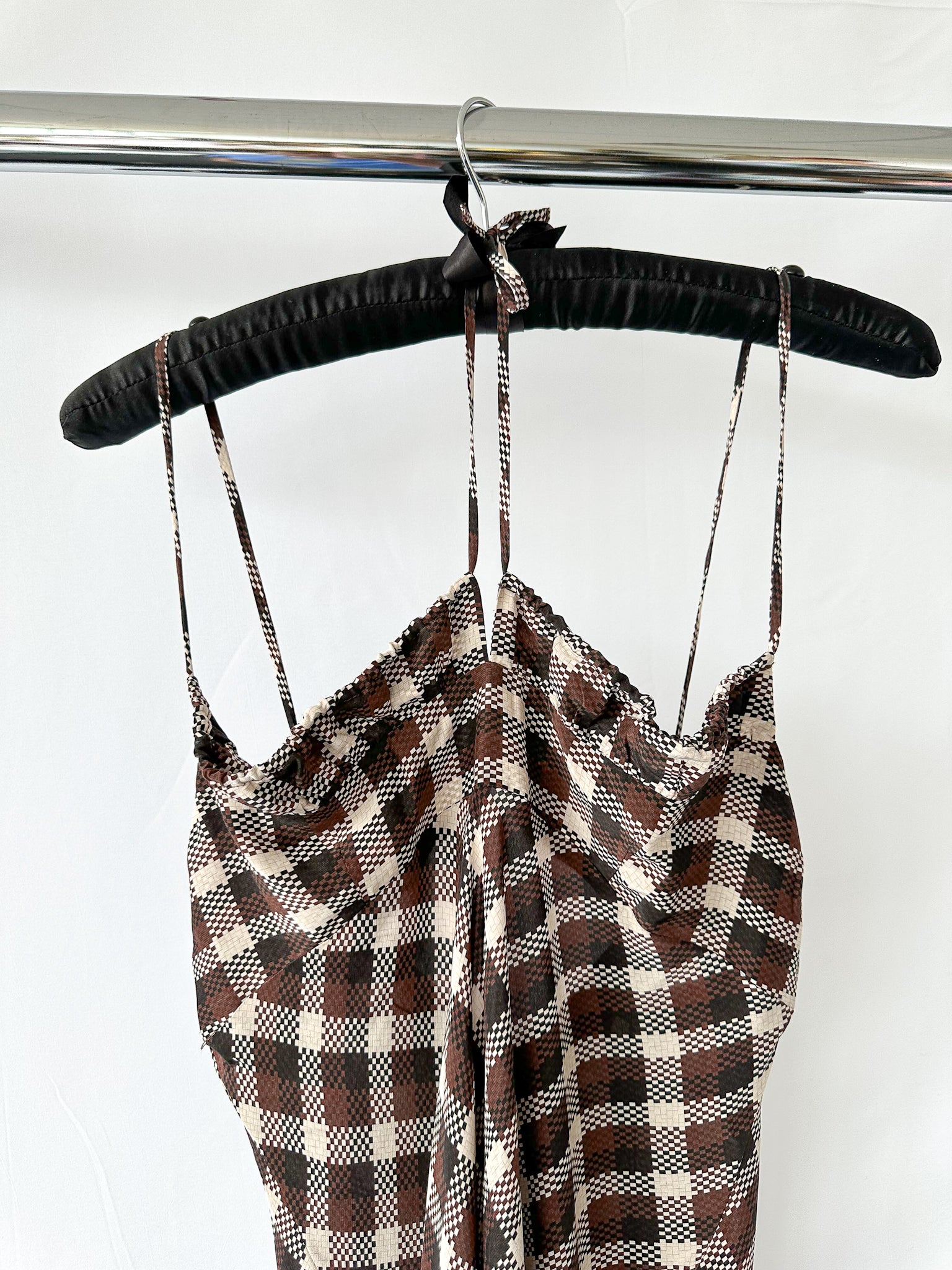 Bec + Bridge Chiara Tie Basket Weave Check Midi Dress