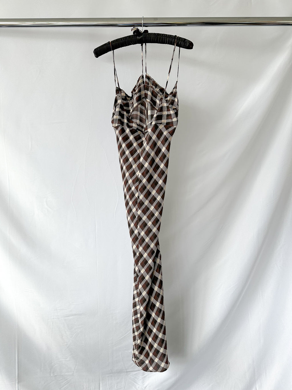 Bec + Bridge Chiara Tie Basket Weave Check Midi Dress