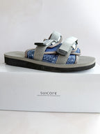 Suicoke Moto Cab Blue Paisley Sandals Sliders