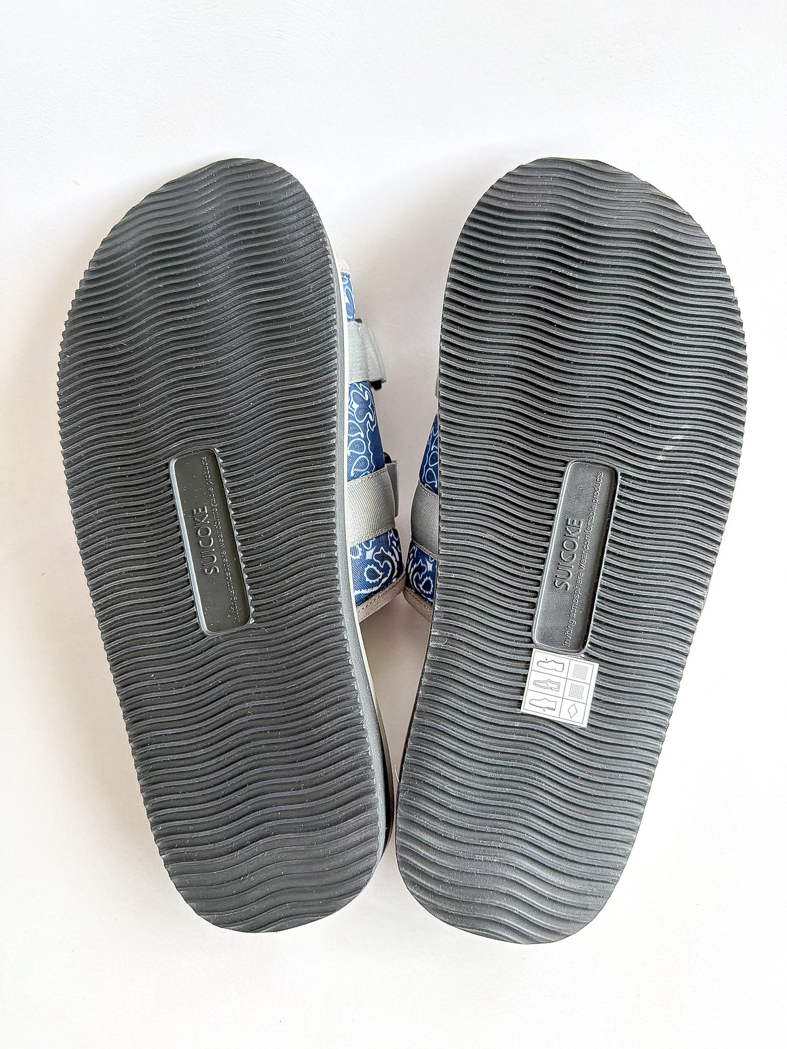 Suicoke Moto Cab Blue Paisley Sandals Sliders
