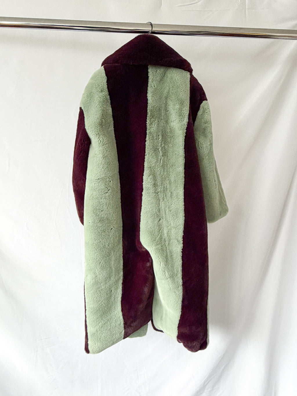 Jakke Katie Faux-Fur Colourblock Midi Coat